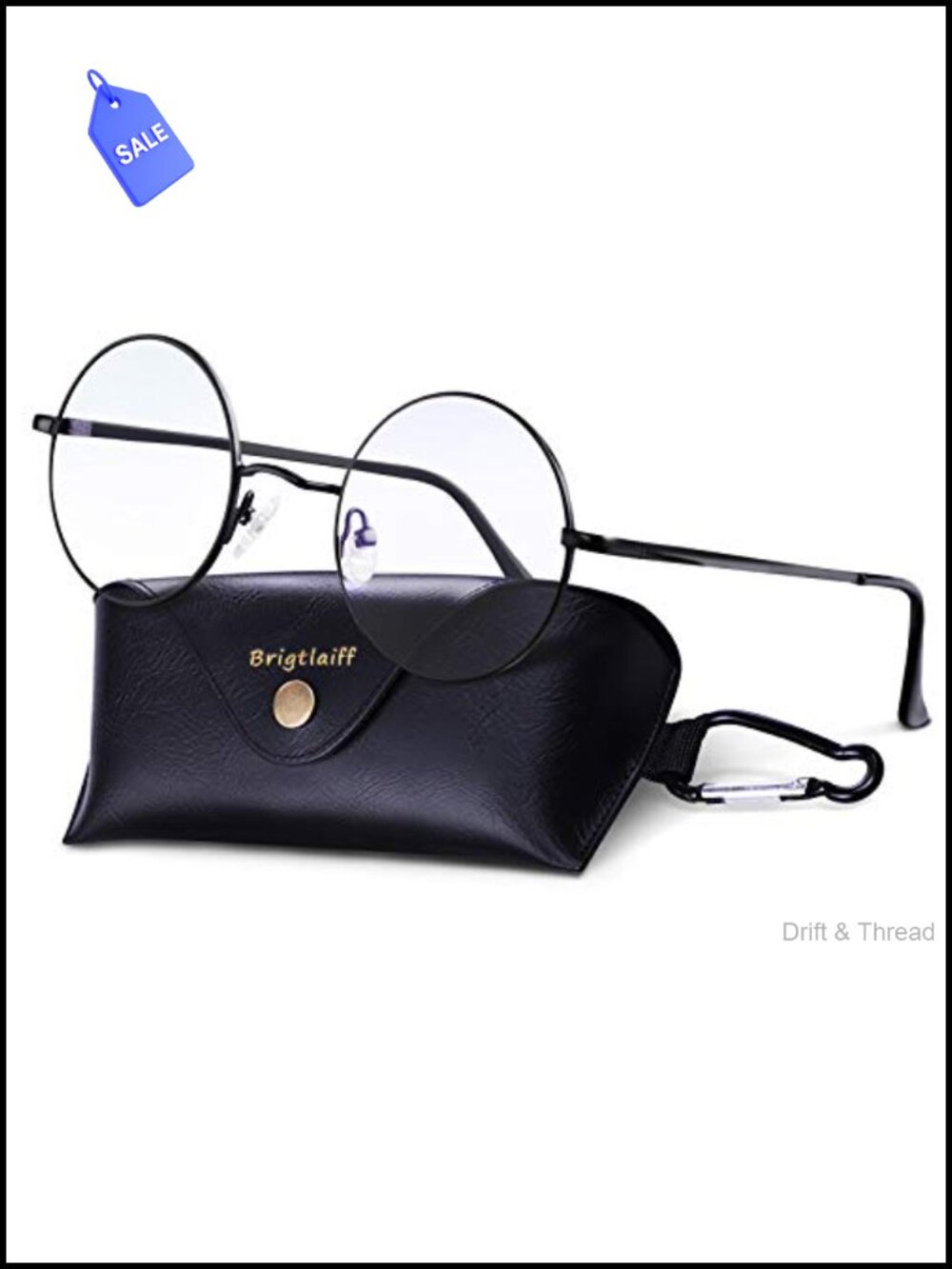 Round Blue Light Blocking Glasses Unisex Metal Frame Computer Gaming